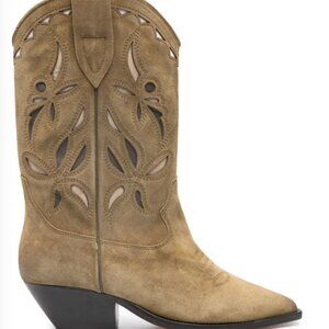 Isabel Marant Duerto Embroidery Suede Cowboy Boot, size 9 ($1400)